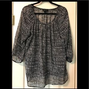 AB Studio Sheer B&W long blouse L